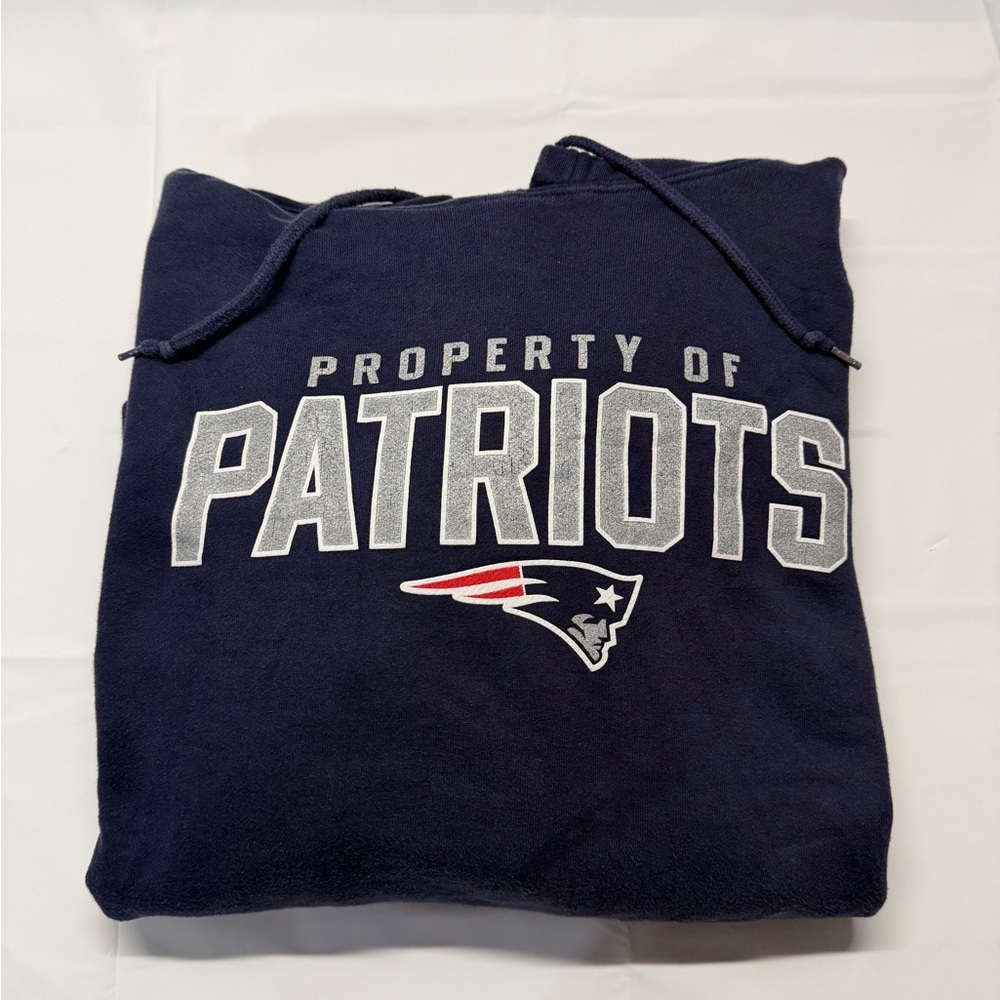 Vintage Reebok Patriots‎ Navy Blue Hoodie Size XL